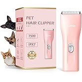 Grimgrow Dog Grooming Kit Clipper for Thick Coat Low Noise Cordless Cat Hair Trimmer Rechargeable Shaver Pet Grooming Tools for Small and Large Animals