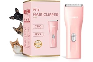 GRIMGROW Dog Grooming Kit Clipper for Thick Coat Low Noise Cordless Cat Hair Trimmer Rechargeable Shaver Pet Grooming Tools for Small and Large Animals