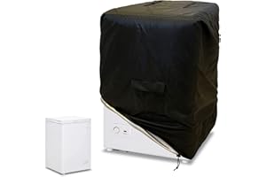 Bitubi Chest Freezer Cover – Waterproof, Dustproof, Sun-Proof, L28”W23”H34” Suitable for most Outdoor or Indoor 5.0 Cubic Compact Deep Freezer on market (Black)