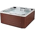 Essential Outdoor Hot Tub, 28-Jet Edgewater® Hot Tubs, Seats 5-6, Seating with Passive Therapy and Soothing Massage Features, Redwood