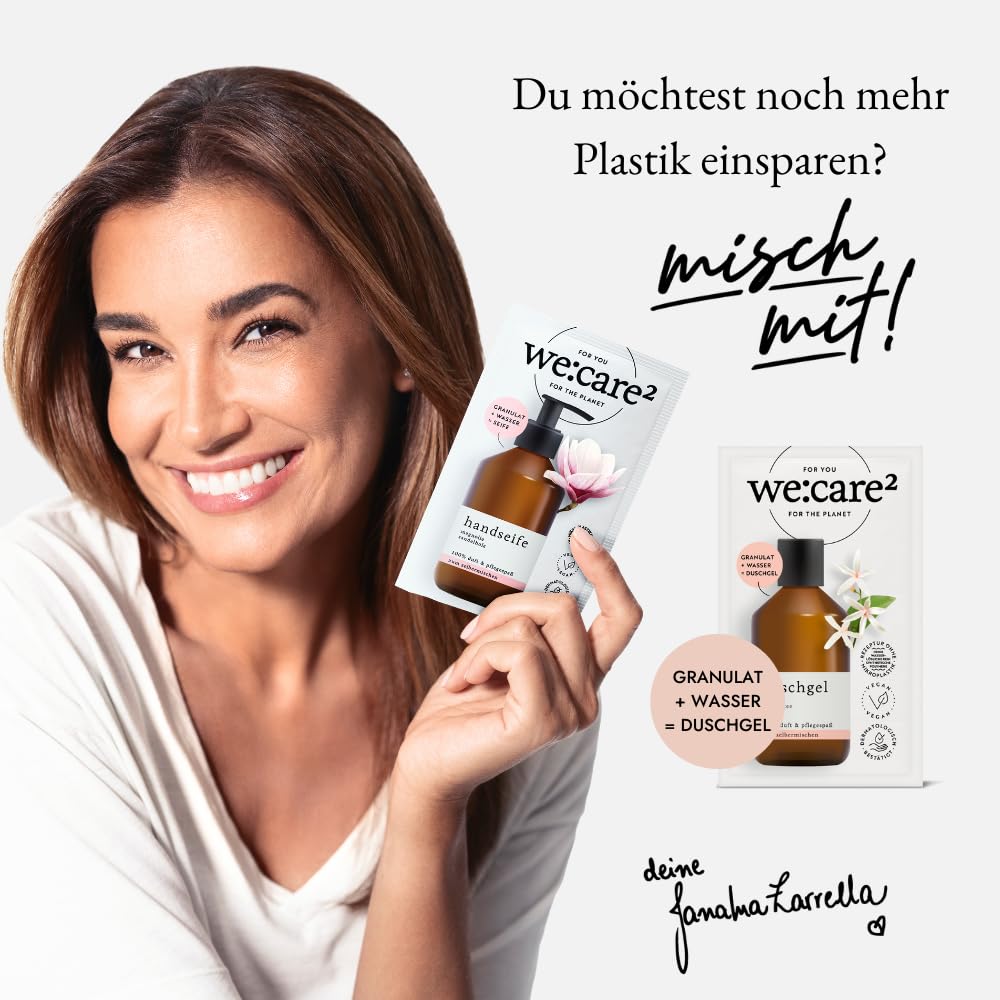 we:care² Duschgel Nachfüllbeutel 500ml Jasmin/Grüner Tee - Nachhaltiger & veganer Duschgel Nachfüllpack ohne Silikone, Parabene & Mikroplastik - Flüssigseife Nachfüller - Refill 6