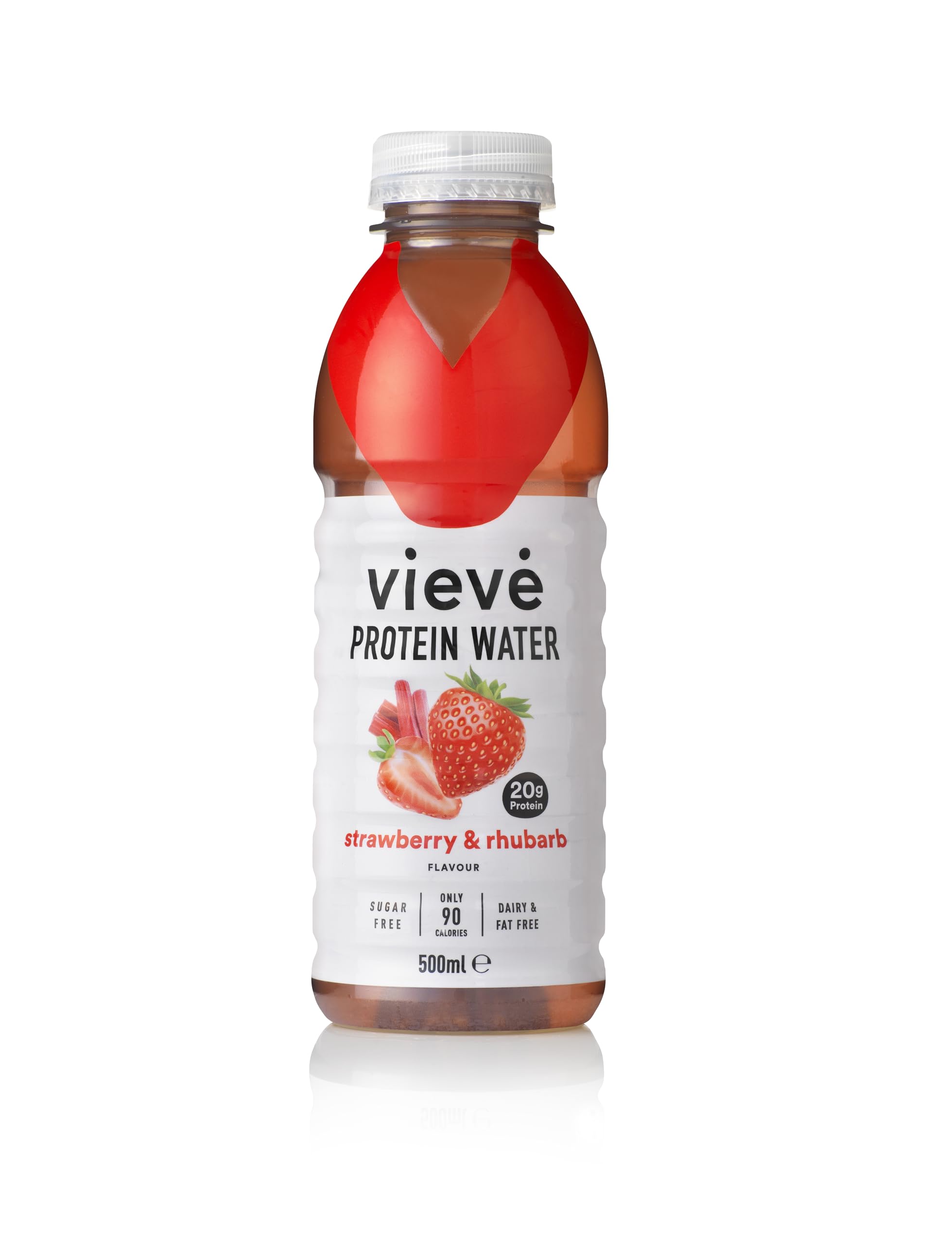 Vieve Protein Water 6x500ml - Strawberry & Rhubarb | 20g Protein, Sugar Free, Fat Free & Dairy Free | A Ready to Drink Alternative to Protein Powders & Shakes | 6 Pack