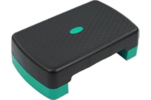 Fitvids 18" Workout Aerobic Stepper Step Platform with 2 Risers, Lightweight Portable Step Up Platform Trainer, Adjustable He