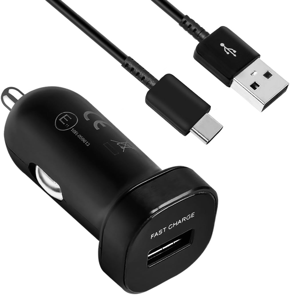 Car Charger Sharko Adaptive Fast Charger Kit for Galaxy S8/S9/ Note8/ S8 Plus/S9 Plus,USB 2.0 Fast Charging Kit (Car Charger + Type C Cable)