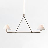 Minimalist Elegance Architectural 2-Light Tapered Pendant - Perfect for Dining, Bedroom, and Living Room Illumination, 46.25 