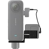 CYNOVA Cold Shoe for Insta360 X4 Accessories, for RODE GO Mic Bracket | Invisible Mic Bracket Compatible with Insta360 X4 / X3 /One X2 for RODE Wireless GO Microphone Holder, with 3.5mm Audio Cable