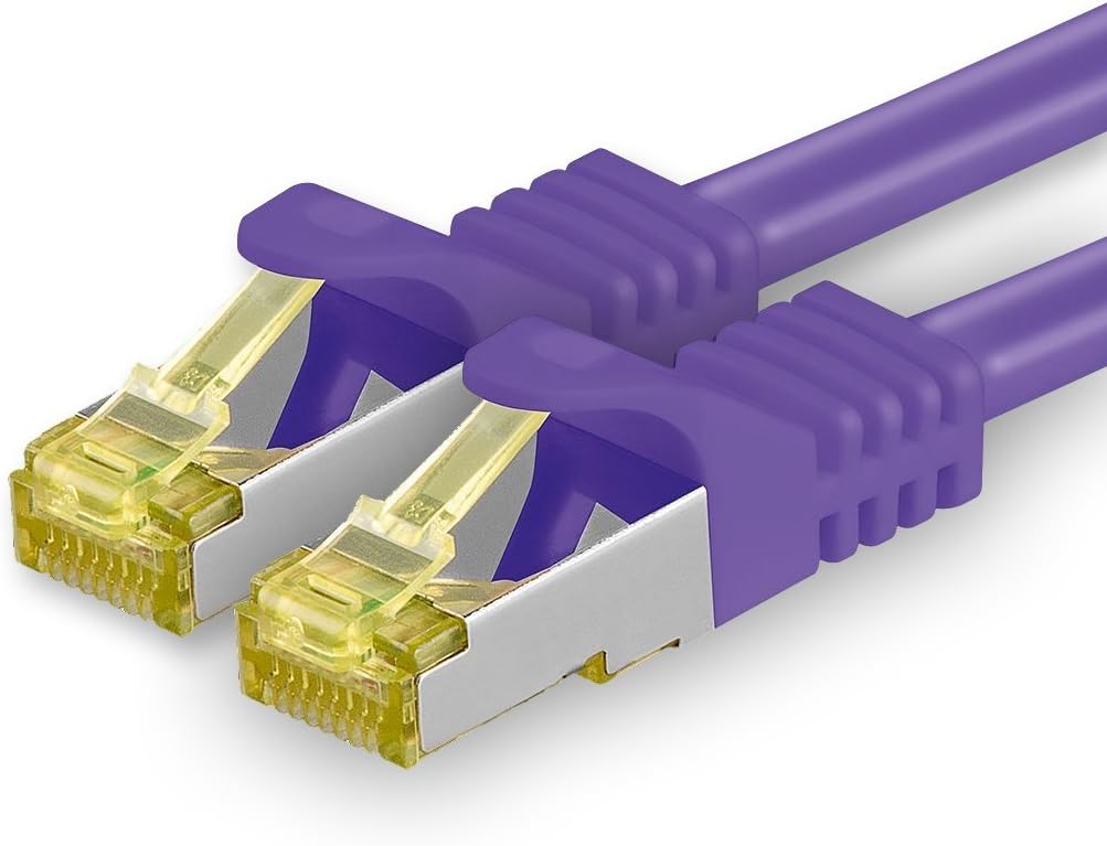 Cat.7 Patch Cable Set, S/FTP (PiMF) Ethernet LAN Network Cables, 10 Gigabits/10000 Mbps, High Speed
