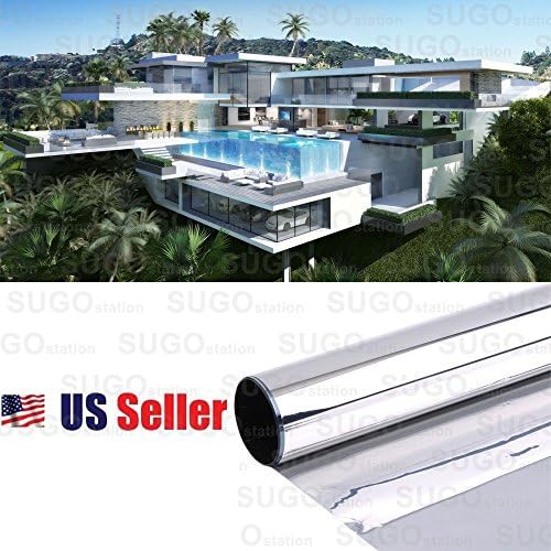 SugoSugo 2FT x 50FT Premium One Way Mirror Privacy Reflection Window Tint Film Energy Saver 35% VLT