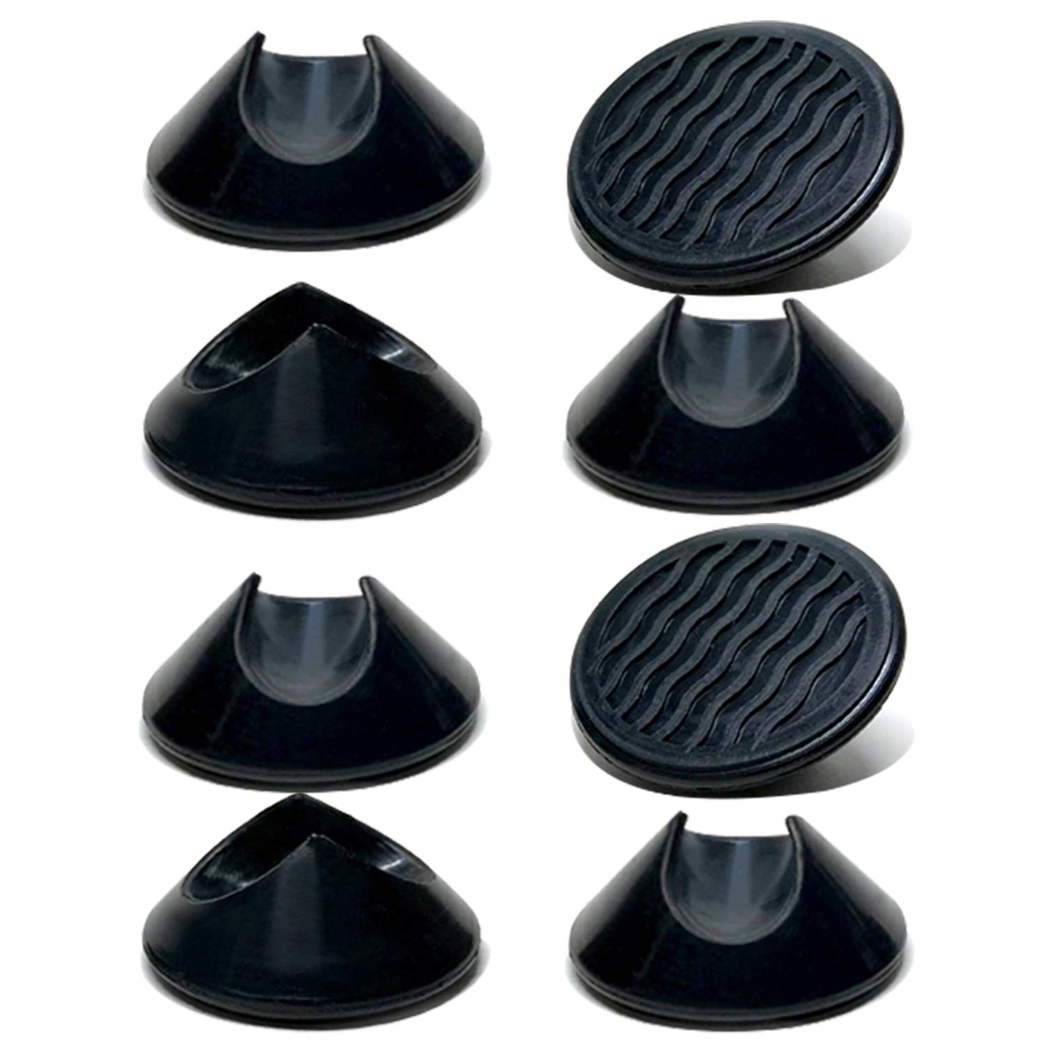 Hairpin Legs Feet Protectors - Hard Floor Friendly Non-slip Rubber Glides - Universal for 10mm and 12mm Steel Rod (8, Black)