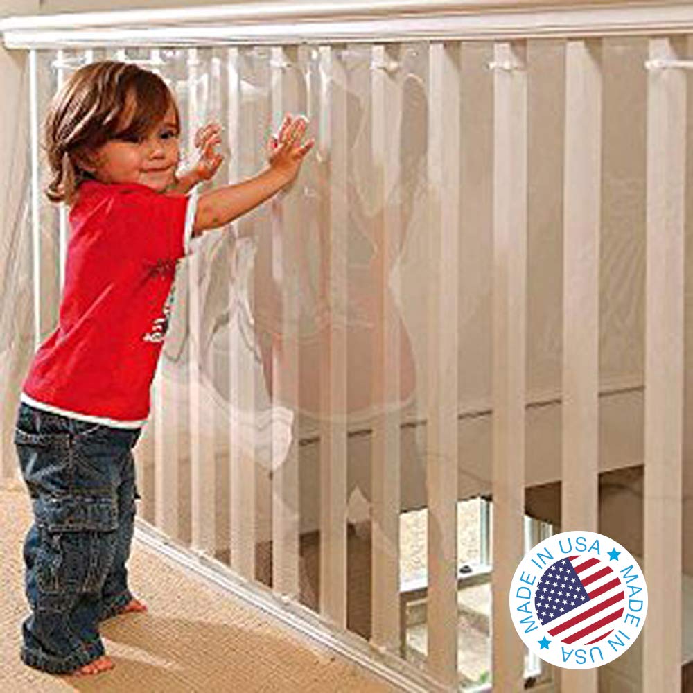 Amazon Com Kidkusion Indoor Outdoor Banister Guard Clear 5 Childrens Home Safety Products Baby