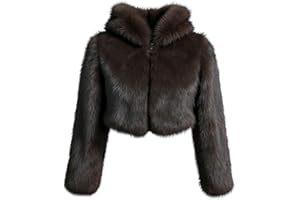 2025 Faux Fur Jacket Women Full Zip Cropped Hoodie Warm Faux Furry Jackets Solid Color Winter Warm Coat Outerwear