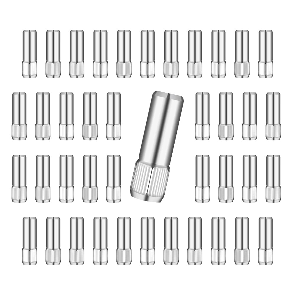 HLIWS 48 Metal Shelf Support Pins, 6mm Silver Plug in Shelf Pegs Studs for Kitchen Cabinet Bookcase — image 1