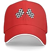Waldeal Men's Baseball Caps Checkered Flags Race Car Flag Pole Adjustable Dad Hat