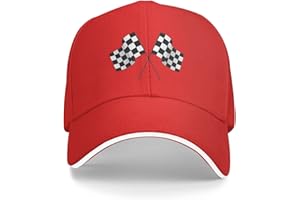 Waldeal Men's Baseball Caps Checkered Flags Race Car Flag Pole Adjustable Dad Hat