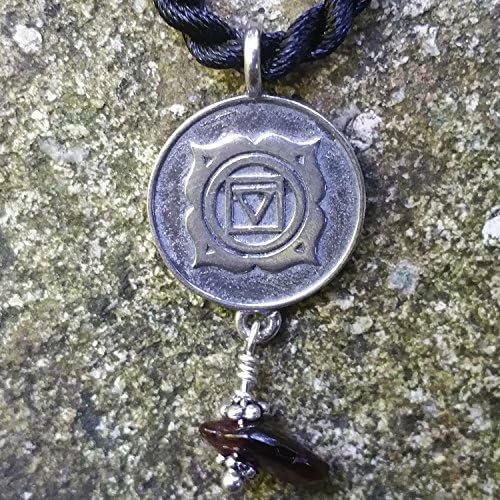 Root Chakra in Sterling Silver with Garnet Gemstone Boho Hippie Meditation Festival Jewelry