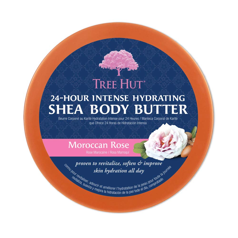 Tree Hut 24 Hour Intense Hydrating Shea Body Butter Moroccan Rose, 7oz, Hydrating Moisturizer with Pure Shea Butter for Nourishing Essential Body Care : Beauty