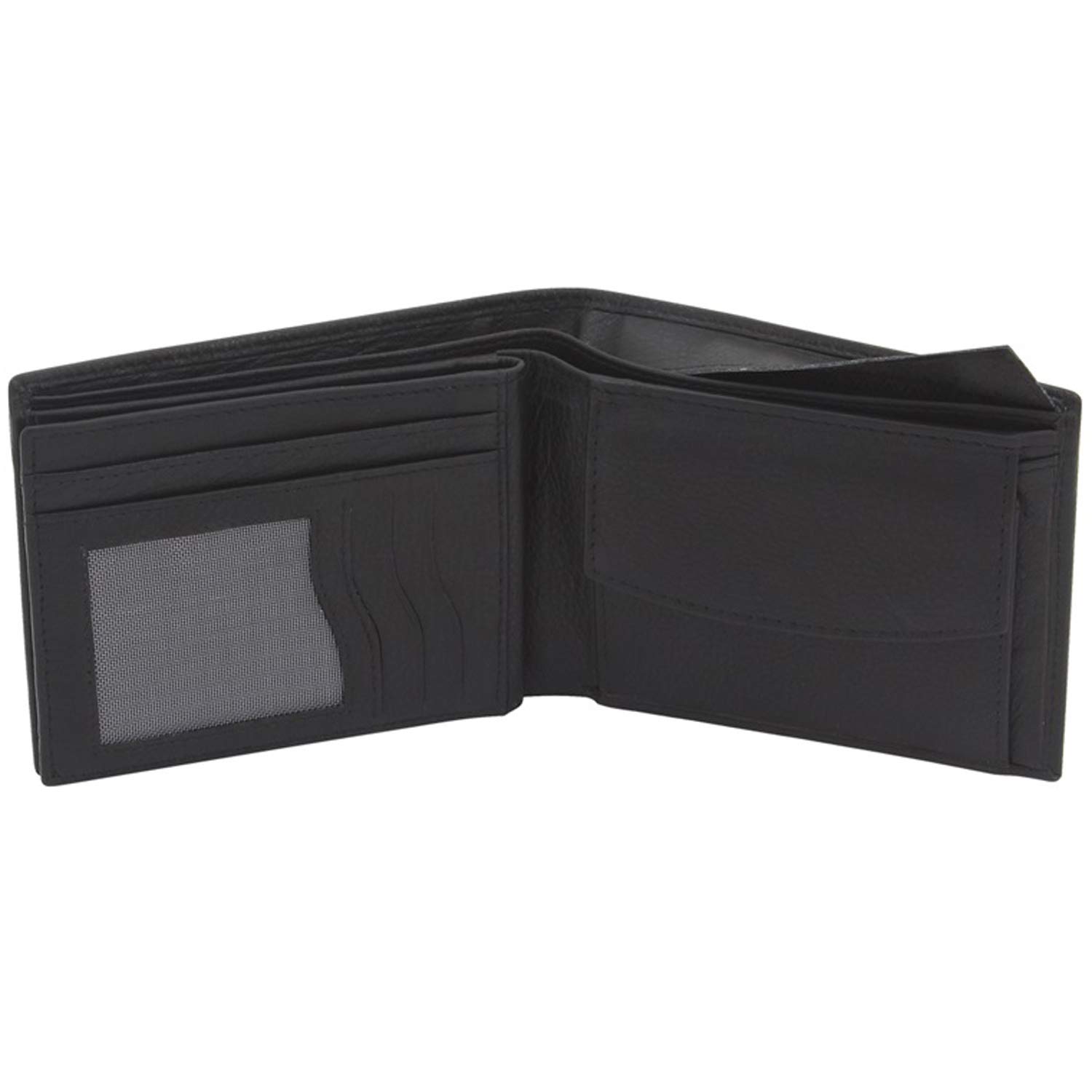 Friedrich|23 Scheintasche, Secretline, RindnappaLeder, highend RFID, TÜV geprüft, Schwarz Coin Pouch, 12 cm, Black (Schwarz)