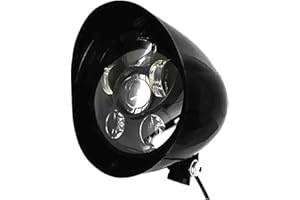WIND MOZURA 5.75" LED Motorcycle Headlights w/ Aluminum Visor Clear Lens 5 3/4 inch Bullet Vintage Head Light Lamp for Harley Sportster Dyna Softail Bobber Chopper Honda Yamaha Suzuki Kawasaki Custom Black