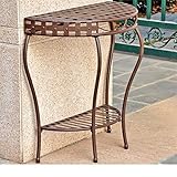 International Caravan Santa Fe Half Moon Patio Wall Table in Brown