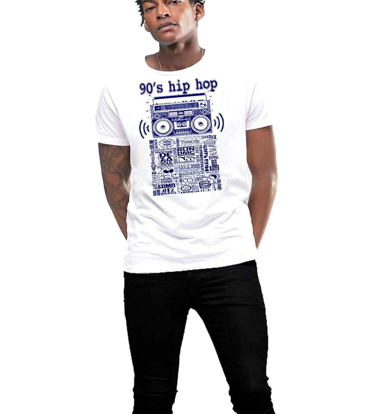 Hip Hop T Shirt Old School 90s Rap Music Boombox Tee 4098 Jznovelty