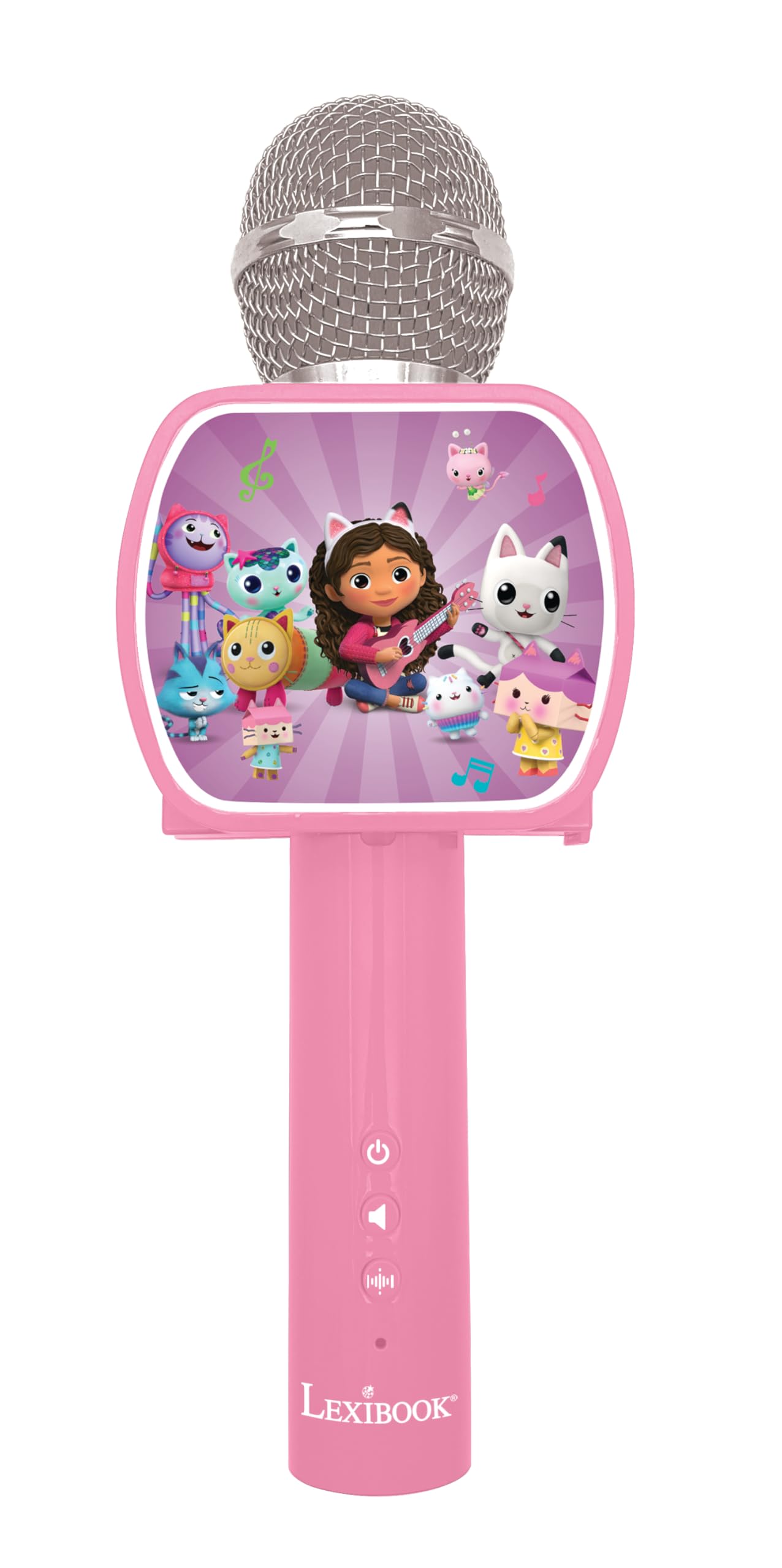 LEXIBOOK, Gabby's Dollhouse, Bluetooth® Microphone with voice change function, Built-in speaker, Phone holder included, Pink, MIC240GDH — image 1