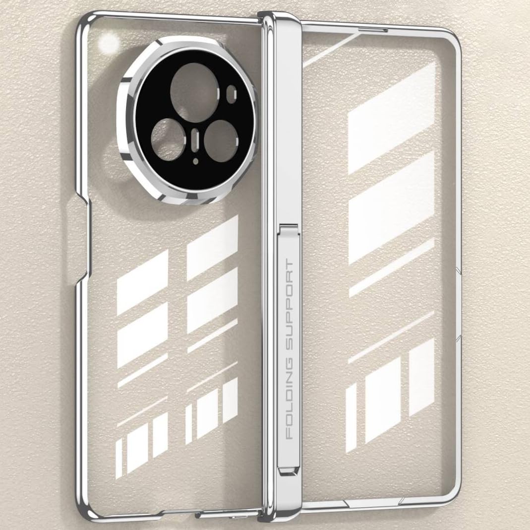 COQUE Honor Magic V3 Case Transparent with Anti-Peep Film,Supercar-style Cover Shell,Folding Phone Holster for Honor Magic V3-Silver