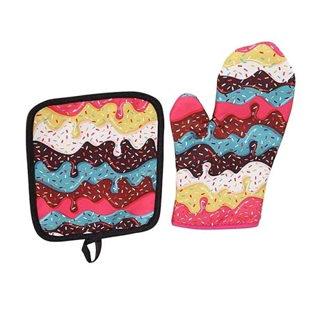 Daqin Guantes De Microondas De Dos Piezas con Patrón De ...