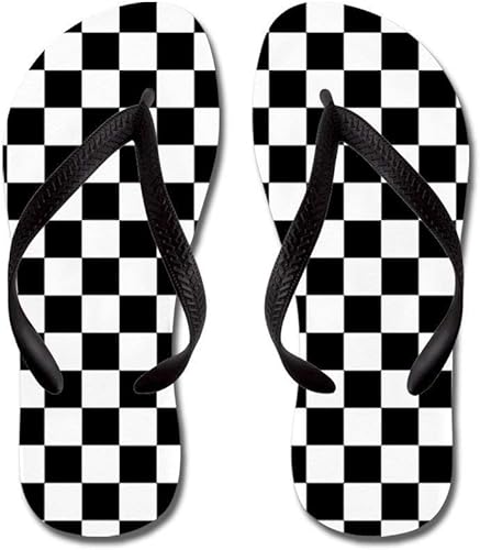 checkered flip flops