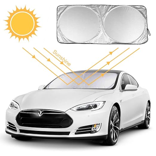 Aodoor Auto Sonnenschutz, Sommer Sonnenschutz Auto Frontscheibe Auto Sonnenblende Super Leichter Antrag und das Falten von Me