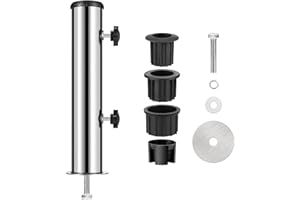 SLIIMU Universal Granite Umbrella Stand Tube Outdoor, Stone Umbrella Stainless Steel Tube Base for Outside, Heavy Duty Marble Flag Pole Stake Holder, Table Umbrella Tube Bracket,DIY Metal Tube Umbrella Mount