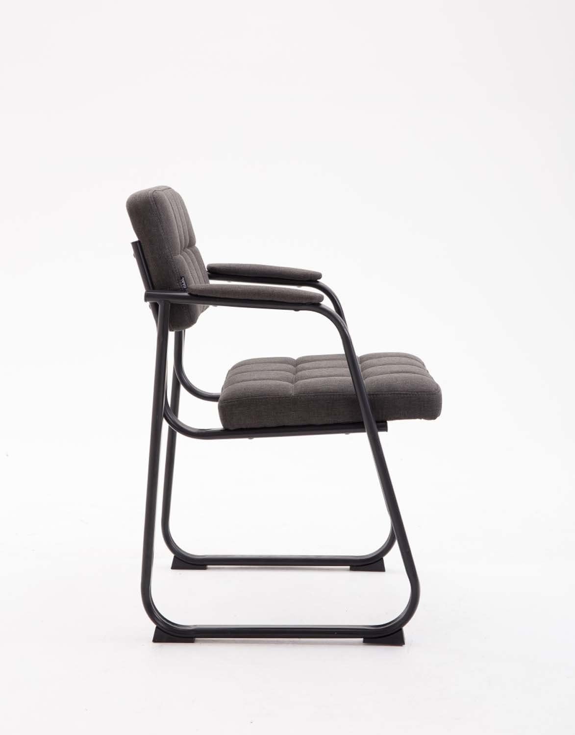 Fournitures De Reception Metal Mat Noir Clp Chaise Visiteur Canada B I Assise Et Dossier Rembourre Revetement Tissu I Chaise De Cuisine Avec Accoudoirs I Pieds En Metal I Couleur Noir Fournitures