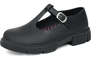 JABASIC Girls School Uniform Dress Shoes T-Strap Mary Jane Flats
