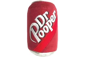 Huxley & Kent Funny Dog Toy w/Squeaker – Power Plush Squeaky Dog Toys for Small, Medium & Large Dogs – Soft Stuffed Animal for Indoor Play & Fetch - Dr Pooper, Small