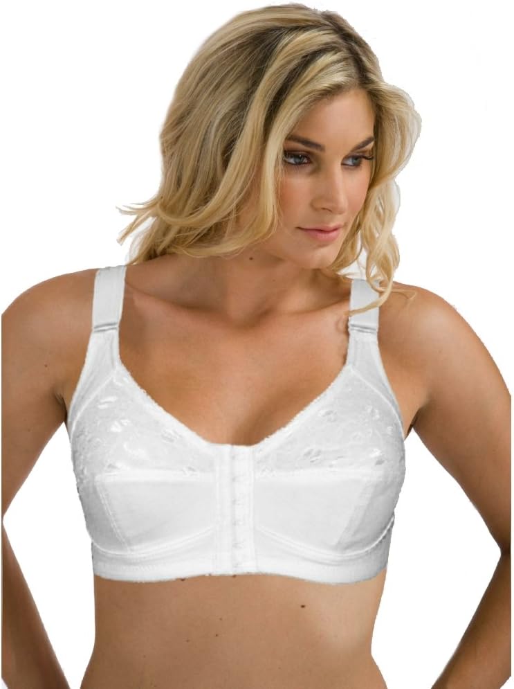 Cintamani Women's White Front Fastening Bra Soft Cup Non Wired Non Padded 3P4 36 38 40 42 44 B C D DD E