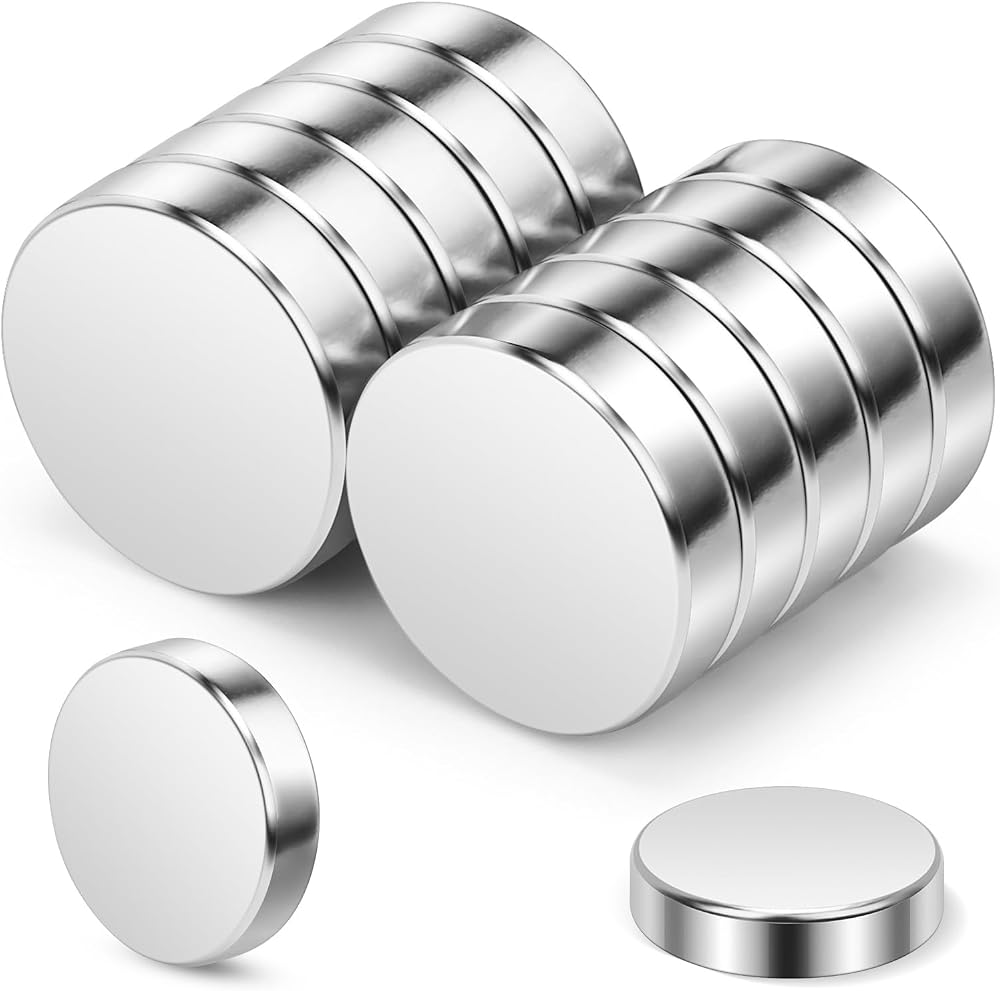 Wukong 15x4mm Round Magnets 10 Pack NiCuNi Coated Strong Fridge Whiteboard