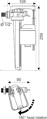 Wirquin 16300101 1/2 Inch Jollyfill Side Entry Inlet Valve 15 mm view 2