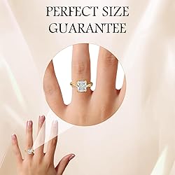 LANKRALOVNA 4CT Radiant Cut Engagement Rings for