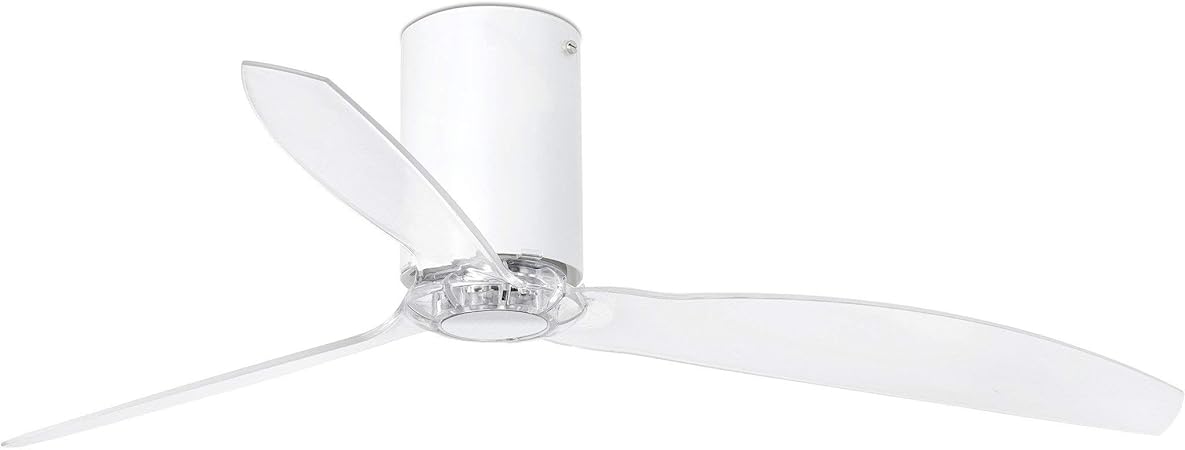Faro Barcelona Mini Tube Fan Ceiling Fan Matt White No Light Kit