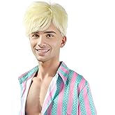 CYNTHIA Short Blonde Wig Men Blonde Wig Adult Halloween Costume Wigs For Men