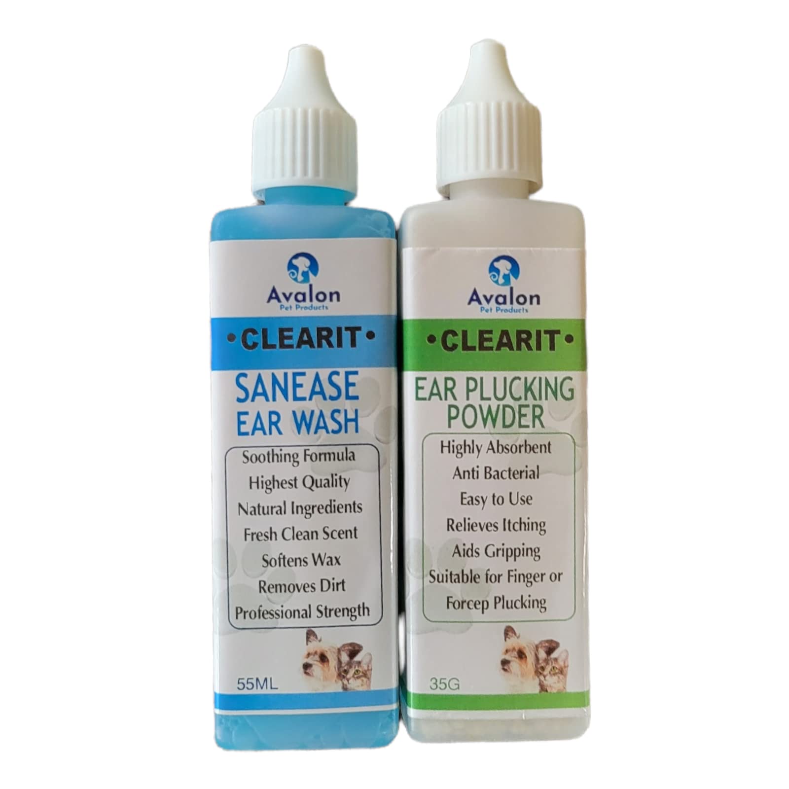 APP CLEARIT Ear Plucking/Removal Powder 35G & Sanease Ear Wash 55ml