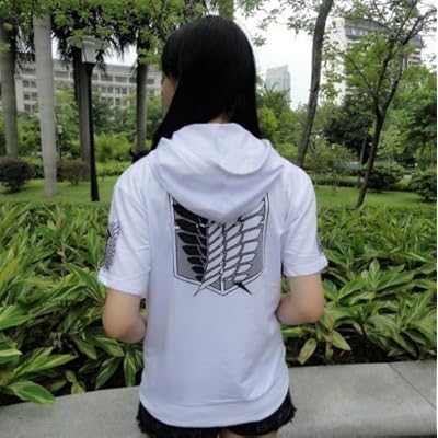 HiRudolph Amoin Attack On Titan Shingeki Kyojin Cosplay Hoodie Short Sleeves Coat