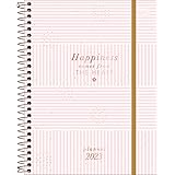 Planner Espiral 17,7 x 24 cm Soho 90 G 2023 - Listras Rosas - Tilibra