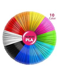 Tecboss   Filamento 3D para bolígrafos, relleno de filamentos para impresora 3D, filamento PLA de 0.069 in, filamento de impresión 3D de alta precisión, cada color 133.3 ft, 10 color