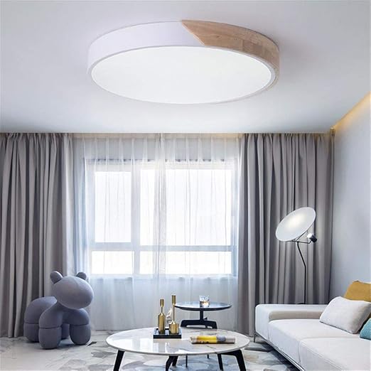 Deckenleuchte Wohnzimmer Modern Led Holzrahmen Dimmbar Weiss Stufenlos Dimmbar 30 30 5cm 12w Energieklasse A Amazon De Beleuchtung