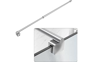 AQUIVACOAST Shower Door Support Bar, 27.5'' to 47.2'' Telescopic Stainless Steel Wall-to-Glass Support Bar for 1/4"(6mm) to 3/8"(10mm) Thick Glass, Fixed Panel Support Rod, Brushed Nickel