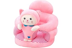 Baby Sit Up Chair, Cute Cartoon Kitten Infant Sit Up Chair Plush Baby Sitting Support Sofa for Bedroom, Living Room, Nursery,