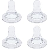 Silicone Baby Nipple for Dr Brown's Natural Flow Level 2 Narrow Baby Bottles, Soft Bottle Nipples for Baby 3m+, Medium Flow, 4-Pack