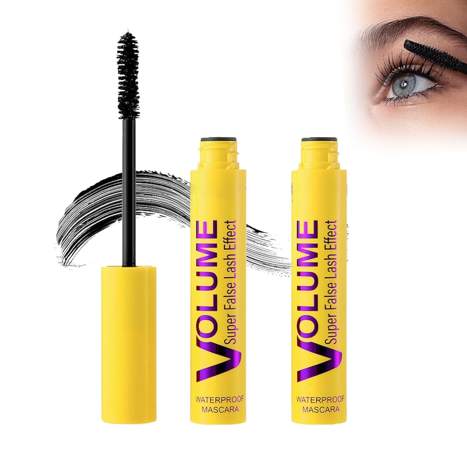 Photo 1 of Bubble Mascara - Smudge-Proof, Volume and Length Formula for Bold, Lengthening and Curling, Natural, Thick, Long Lasting Waterproof and Sweatproof, Can Be Layered to Boost Curl (2PCS)