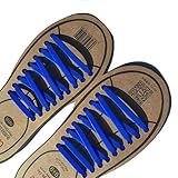 Coolnice 2016 No Tie Shoelace Flat Rubber Bands Silicone Shoe Laces Elastic Shoe String 9+9 - Royal Blue