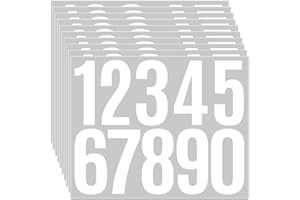 LAJEBZOM 10 Sheets Mailbox Number Stickers 3 Inch - Self-Adhesive Vinyl Numbers 0-9 for Mailbox, Posters, Bulletin Boards, Windows, Doors, Crafts, Home Decor - Large White Alphabet Stickers for DIY Projects
